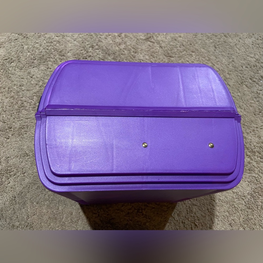 Vintage SASSABY MAKEUP CARRYING CASE Organizer Purple Model 102 Made In USA - Picture 4 of 15